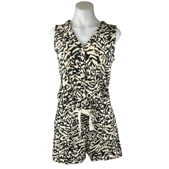 Lou & Grey Multicolor Cheetah Animal Print Sleeveless V-neck Jumpsuit Romper XS - Picture 1 of 5